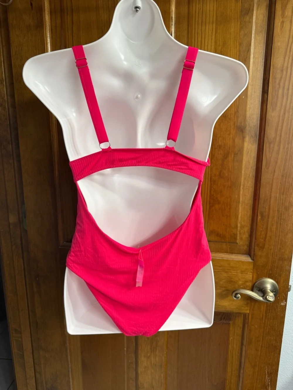 YMI Hot Pink Ribbed One-Piece - Picture 3 of 6